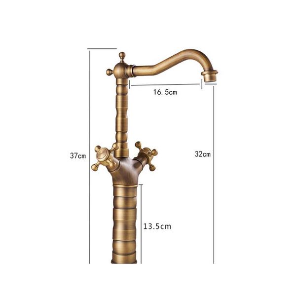 

two ceramics handles water filter faucet sink vintage brass kitchen bathroom faucet single hole water intake tap deck qylgbo