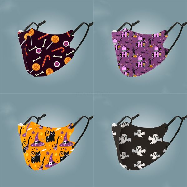 

2020 printed face mask washable printing dustproof masks outdoor cycling neck magic skull designer printe#223, Black