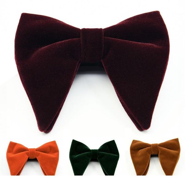 

bow ties fashion velvet big bowties for women mens groom wedding bow tie skinny solid color gravatas slim black cravat acc qylacl, Black;gray