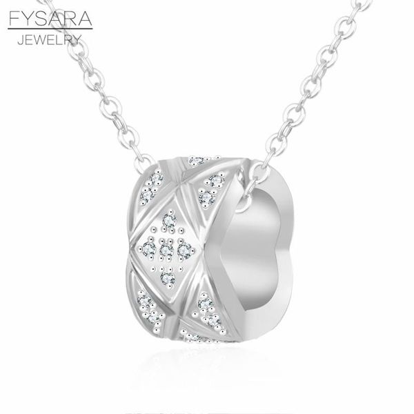 

fysara famous brand mesh love necklace pendant micro zirconia crystals short clavicle for women titanium steel luxury jewelry sqczkr, Black