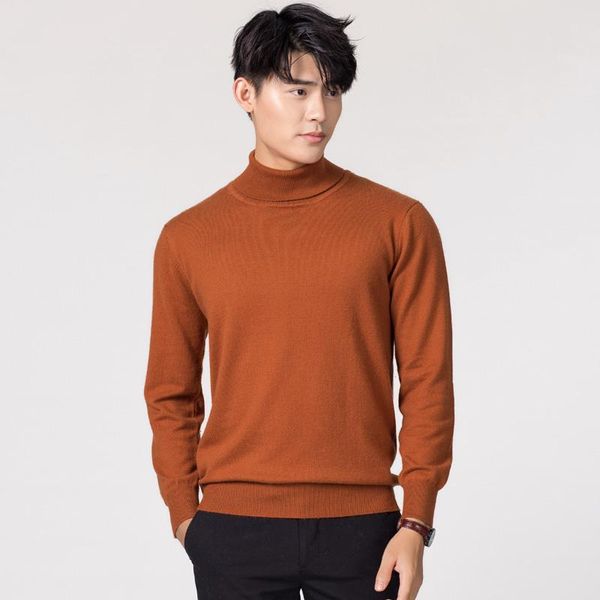 

man sweaters cashmere and wool knitted jumpers 11colors winter fashion turtleneck pullover men woolen clothes male, White;black
