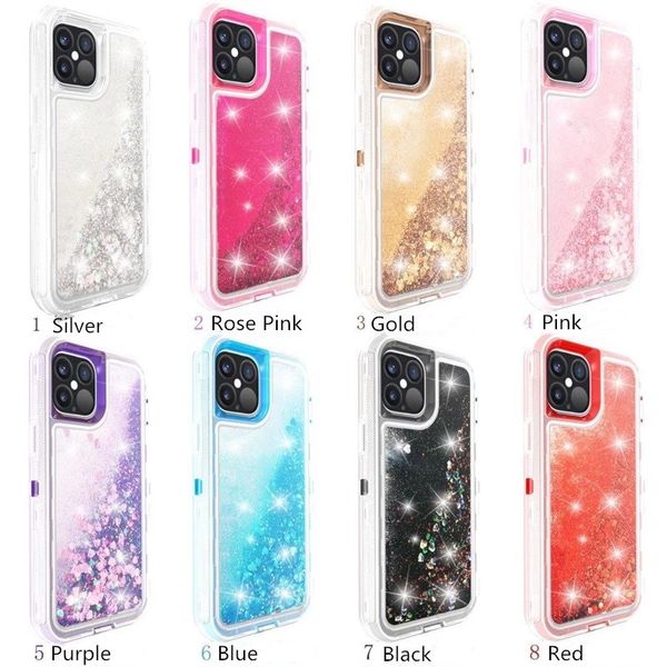 

3 in 1 luxury glitter quicksand liquid phone case with opp bag for iphone 12 iphone 11 pro iphone 11pro mas xs mas 8 7