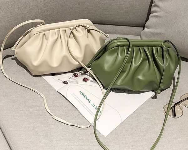 

fashion cloud-wrapped soft pu leather small bag shoulder slant handbag day clutches bags messenger crossbody bag