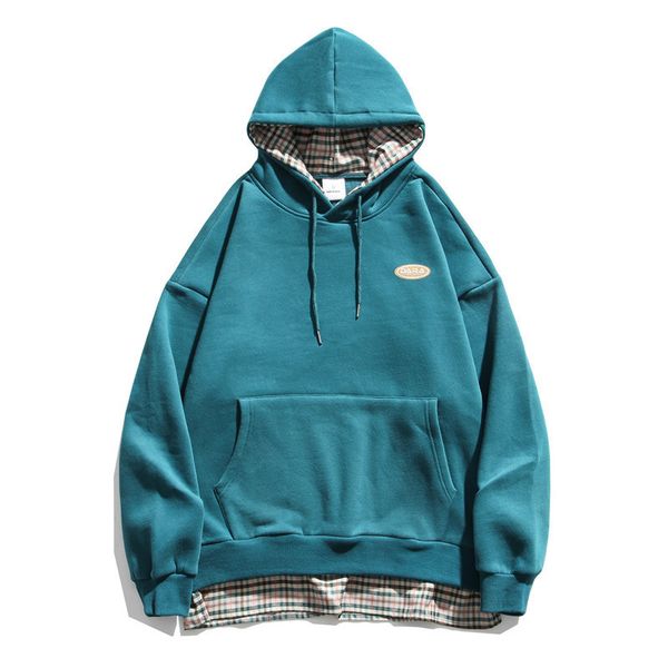 

2021 new hip-hop high street retro chess sew hoodie fashion couple's jacket two pieces man and woman wr1r, Black