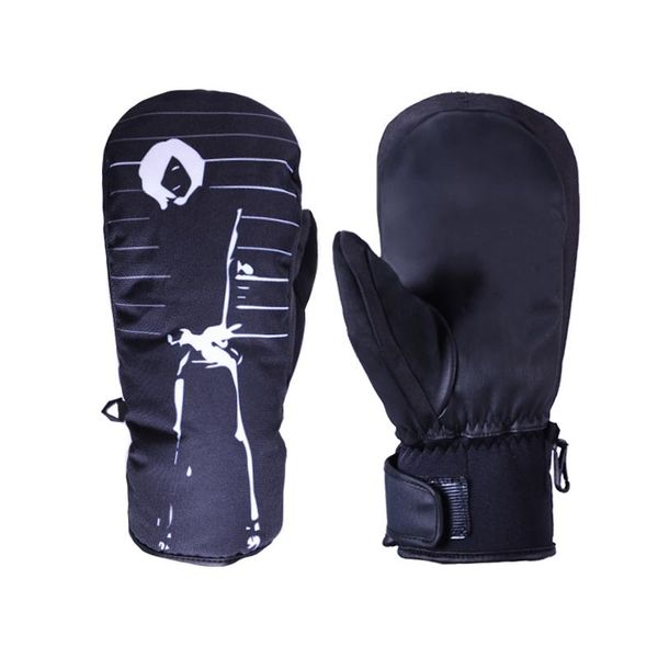 

winter snow and ski gloves waterproof snowboard gloves for outdoor snowmobile skiing sports warm winter snow mittens wmthwc, Black