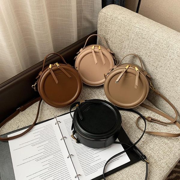 

circular shape women bag fashion shoulder bag leather women's crossbody messenger bags ladies female handbag and purse