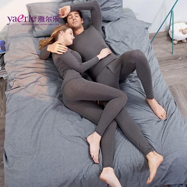 

2021 winter thermal underwear set men long johns tights acrylic fabric thin slim warm long johns set for women men tmall y31, Black;brown
