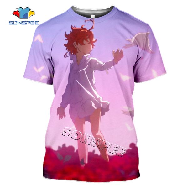 

the promised neverland anime summer men 3d print shirts plus size oversized funny men clothing