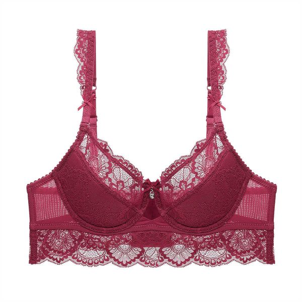 

1806 thin lace lingerie bra, Red;black