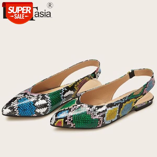 

doratasia 2020 colorful animal print sandals summer low heel dress sandals women concise shallow flat shoes woman #7621, Black