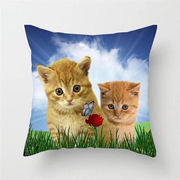 

fuwatacchi cute cat cushion cover cat and butterfly pillow cover for sofa home chair animals throw decorative pillows 4545cm swy wmtgzi