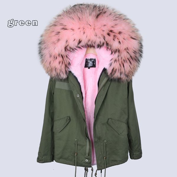 

2021 new raccoon skin fur womanly wrapping leather pie coat real thick jacket i8jx, Black