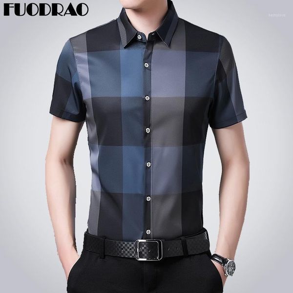 

new summer short sleeve shirt men casual plaid shirt slim fit fashion dress camiseta masculina male clothes e0961, White;black