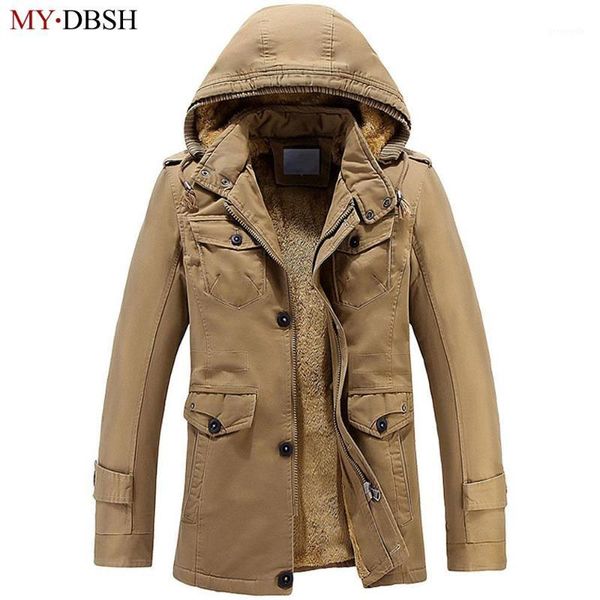 

winter jacket men thick warm casual cotton jackets waterproof windproof breathable coat mens 2020 new parkas brand clothing1, Black