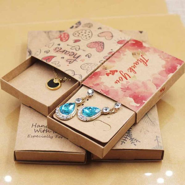 

12 pcs kraft paper for jewelry packaging box jewelry drawer box gift storage