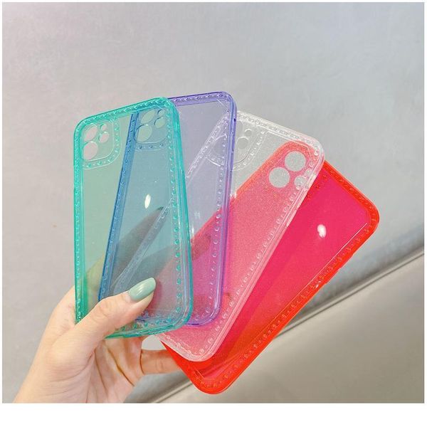 

luxury transparent glitter phone case for iphone 11 pro max x xr xs 8 plus 7 se2 bling soft sile shockpro wmtlvd
