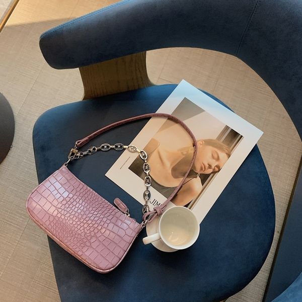 

vintage alligator women shoulder bags designer chains handbags luxury crocodile pu leather messenger bag good quality purses sac