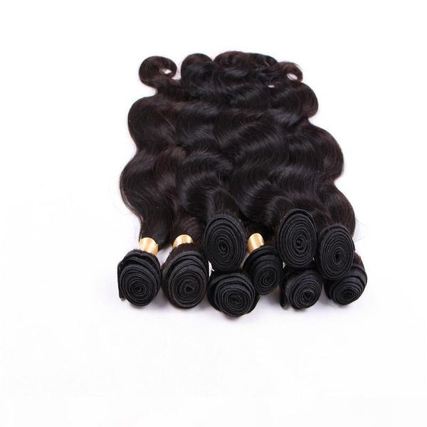 

3 or 4 bundles indian virgin hair body wave elibess 10-28 inch body wave double weft human hair extension, dhl, Black