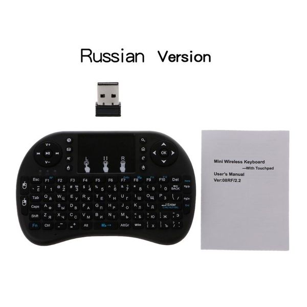 

russian i8 2.4ghz wireless keyboard air mouse touchpad for android tv box pc