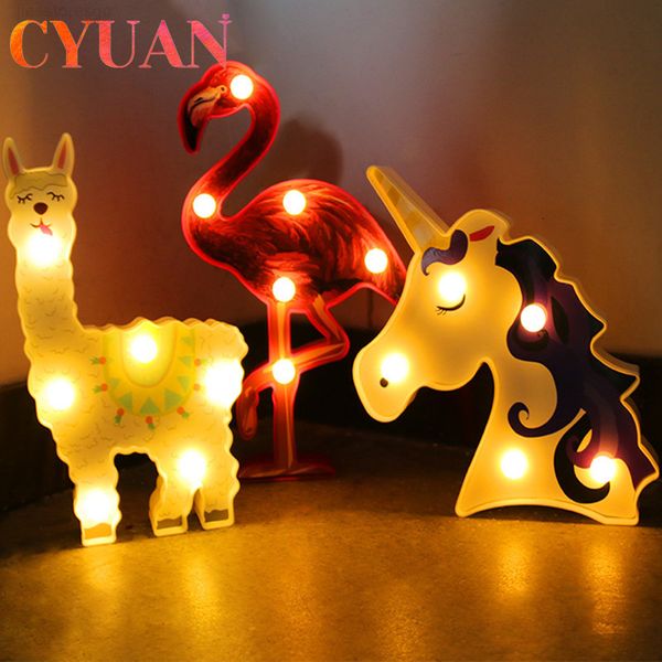 

cyuan party decoration 3d unicorn lamp night for home decor bedroom table led light kids birthday baby shower