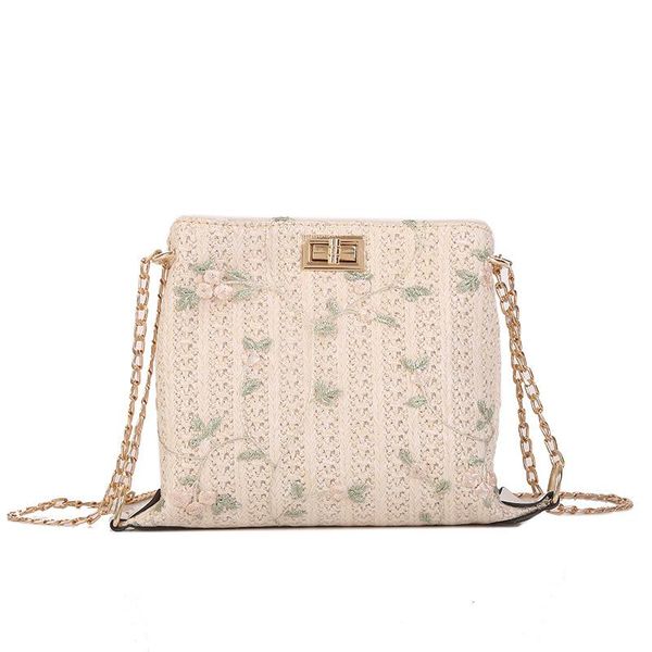 

лето lace printed starw ковша сумка с цепочкой малый weave crossbody сумки для женщин 2020 дизайнерская марка сцепления rattan сумка цвета х