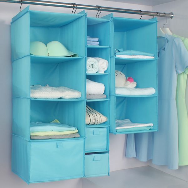 

portable clothes storage hanging bag large capacity wardrobe hanging oxford cloth washable clothes storage bags vtky2317