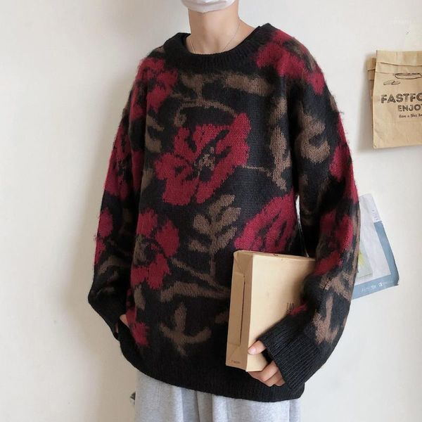 

2020 autumn casual sweater men fashion winter new pullover sweaters men's oversize korean graphic printed clothes1, White;black