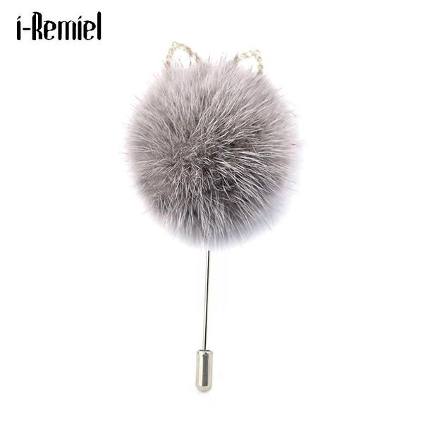 Anstecknadeln, Broschen Mode Herbst Winter Große Ball Tuch Perle Brosche Weibliche Ohr Mantel Revers Pin Lange Nadel Zubehör Schmuck