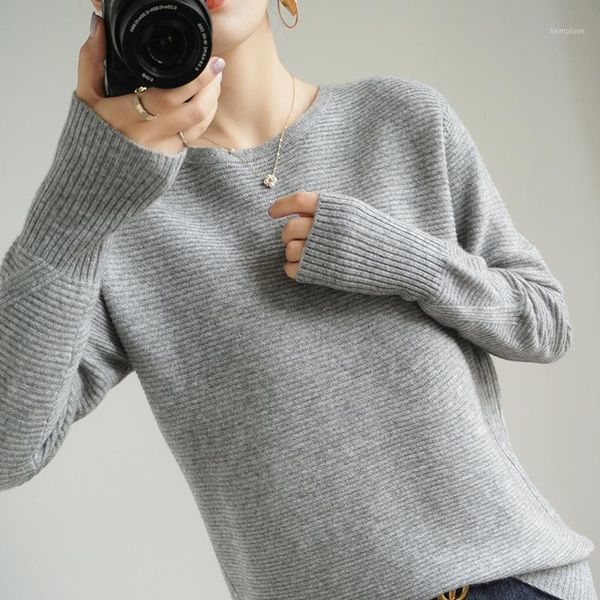 

autumn winter 100% cashmere sweater o- neck women's female loose large size knitted knitwear standard clothes1, White;black
