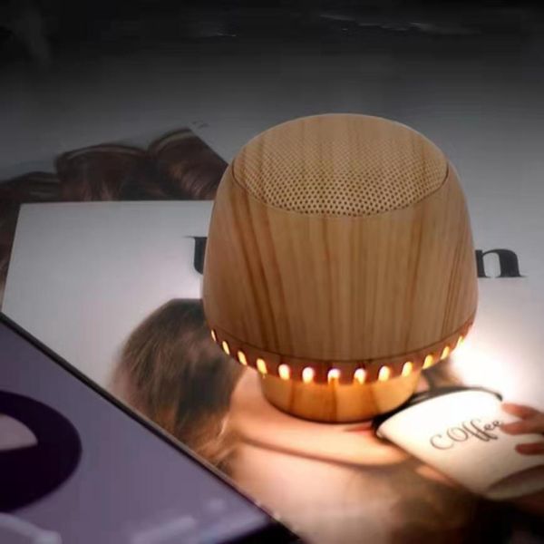 

2020 portable mushroom speaker bluetooth audio tws box led small night light speaker custom gift