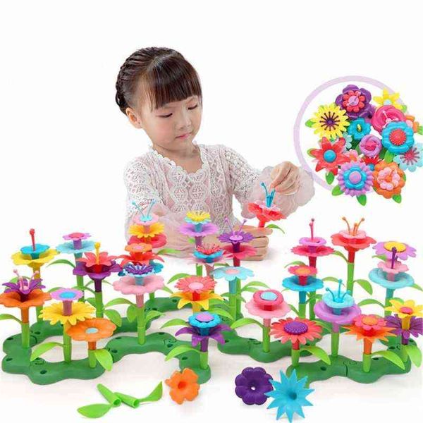Flower Garden Building Brinquedos - Construir um ramalhete Arranjo Floral Playset para Crianças e Crianças Idade 3, 4, 5, 6 anos de idade Meninas Pre AA220303