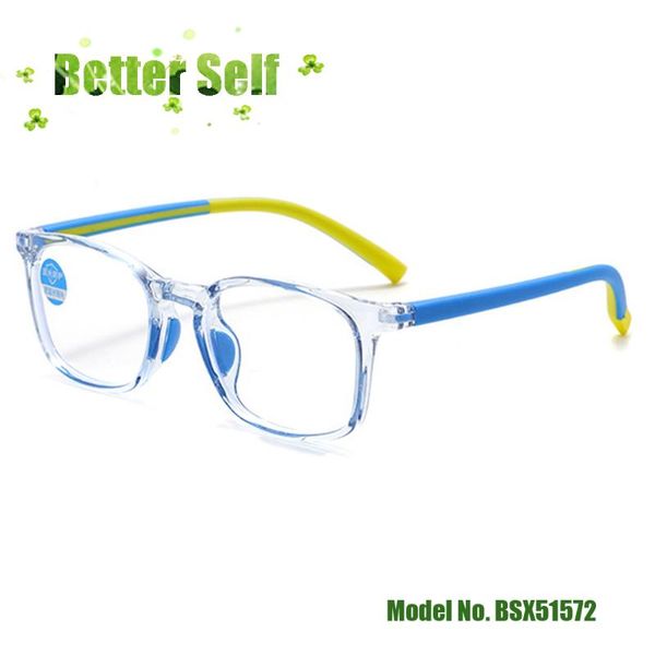 

fashion sunglasses frames children square eyeglasses computer kids blue light blocking glasses colorful soft silicone temple clear game eyew, Black