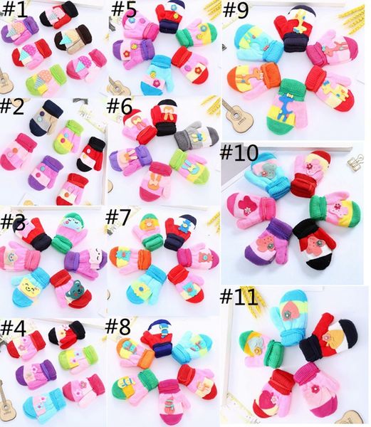 

glove winter kids baby cartoon knitted mittens children boys girls soft warm gloves 11 style hha712
