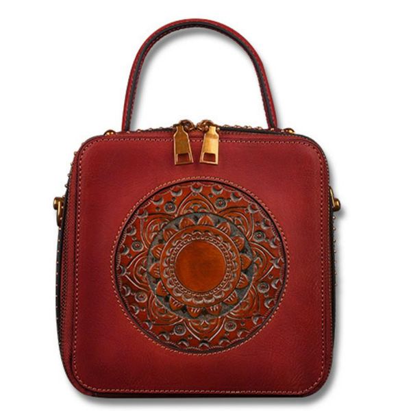 

new vintage style genuine brown handbag leather cross body shoulder bag