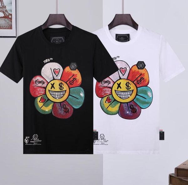 

21ss sullen men's tee black skull hip hop round collar clothing avant-garde personality summer short sleeve tee #06, White;black