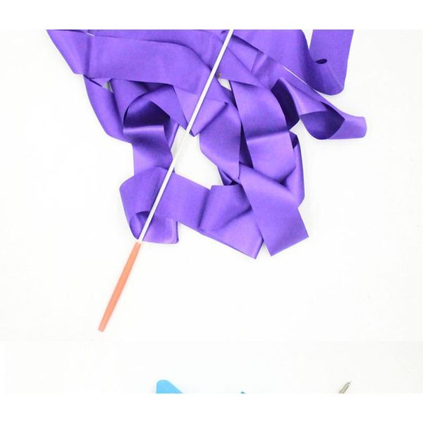 

10 pcs/lot) 2m/4m gym gymnastics dance ribbon twirling rod stick ballet skating gymnastics toy nylon training dance r bbyjst