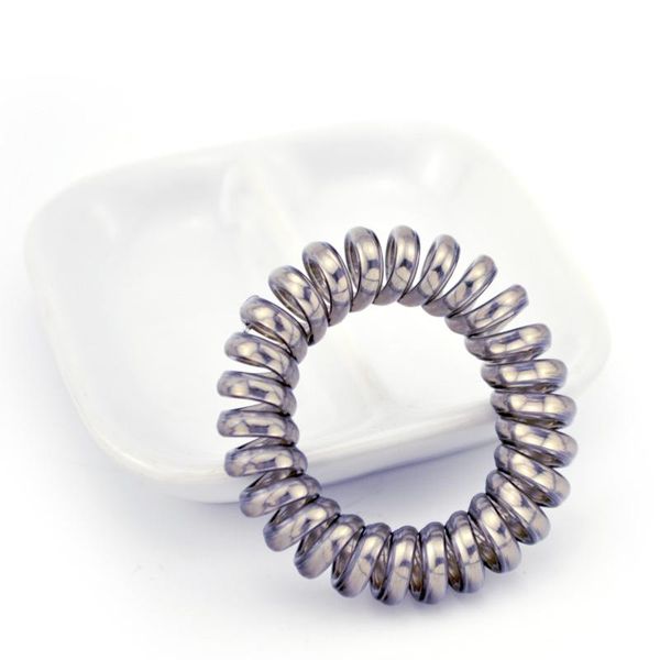 

4 color 4.5cm rope telephone wire hair accessories women rubber bands girl gum wmtlmx bdesybag, Silver
