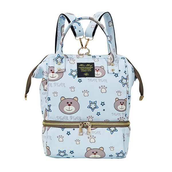 Kleine Mumie Mutterschaft Baby Windel Rucksack für Mütter Grau Mode Windel Wickeltasche Kinderwagen Organizer Mittagessen Isolierung Taschen Lj200827 11