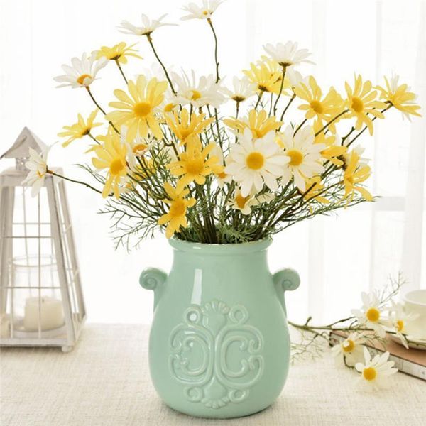 

5 heads/branch artificial silk dasiy flowers fake flowers decorative stamen small daisy for wedding holding home decor1