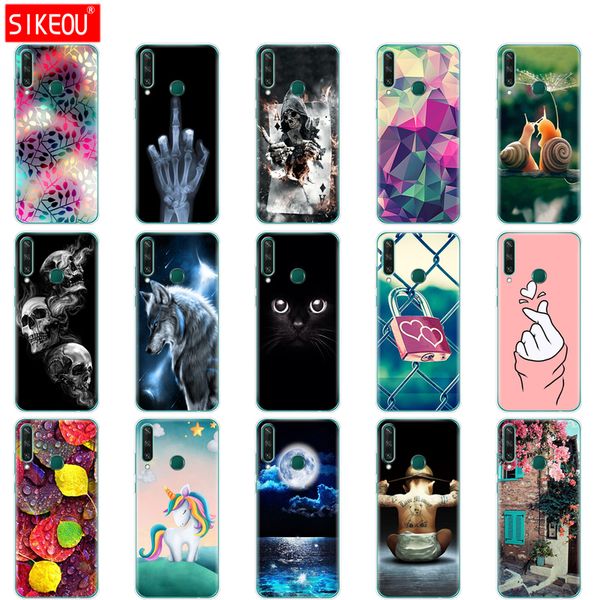 

case 6.3" soft silicon tpu phone cover for huawei y6p 2020 y 6p med-lx9n back huaweiy6p bumper funda cat flower