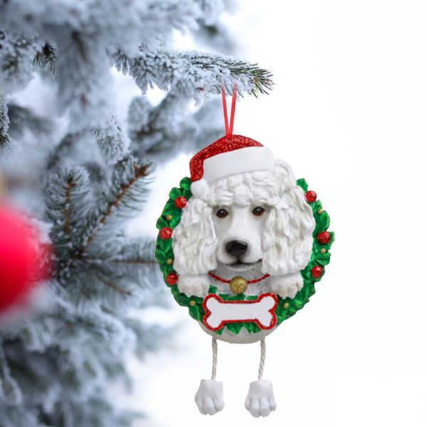 

name diy cute pet dog blessing decoration christmas tree hanging pendant drop ornaments home decor new year gift