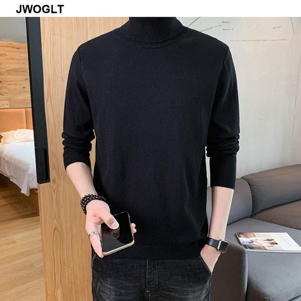 

11 colors turtleneck sweater men autumn winter warm slim fit solid color pullover black white sweater male pull homme, White;black