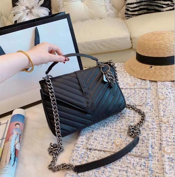 

female luxury designer bag 2021 metal letter logo decorative shoulder bag 01002