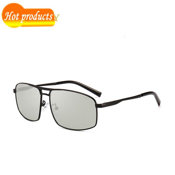 

2021 new rectangle polarized sunglasses metal frame brown/black uv400 driving glasses for men with box zmlm, White;black
