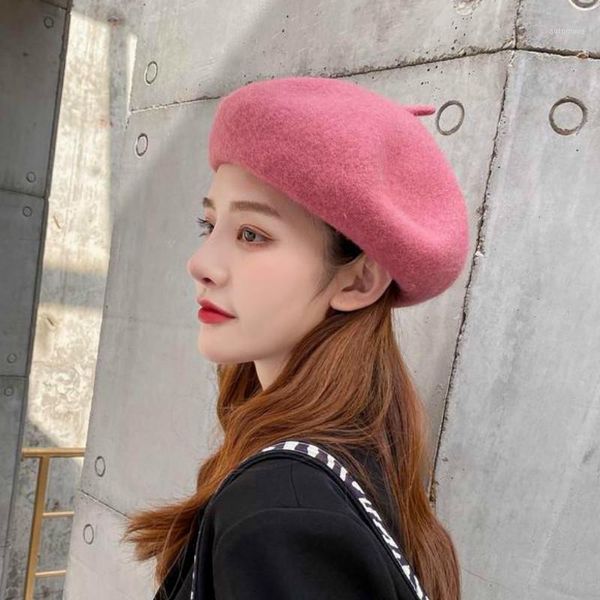 

wool beret autumn and winter warm fashionable caps pumpkin hat new korean version wild 2020 bonnets for women designer1, Blue;gray