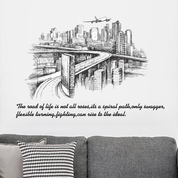 

modern city traffic wall stickers europe style living room bedroom background home decoration art decals wallpaper decor murals