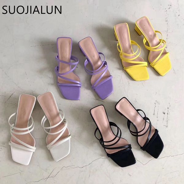 

suojialun марка лето женщины трусы низкий каблук слайды женщины peep toe площади пятки сандал отпуск вьетнамки mujer обувь 200928, Black