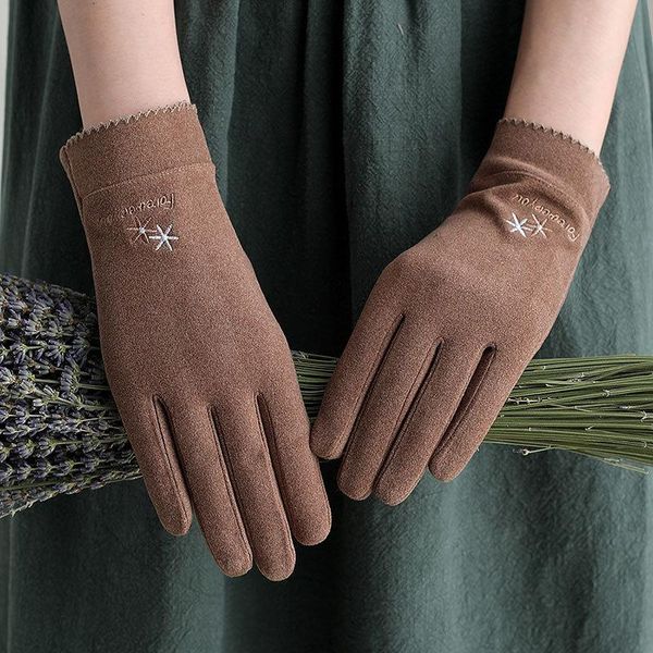 

велоспорт вождение рукавицы женщины теплая зима перчатки сенсорный экран full finger варежки из шерсти руна внутри перчатки плюшевые внутри, Blue;gray