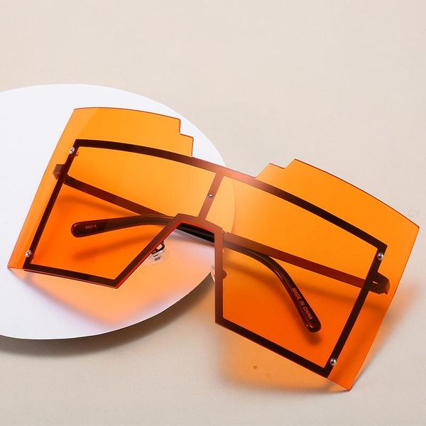 

sunglasses oversized goggle women men big one-piece mask winfproof sun glasses rimless cool uv400 fml, White;black