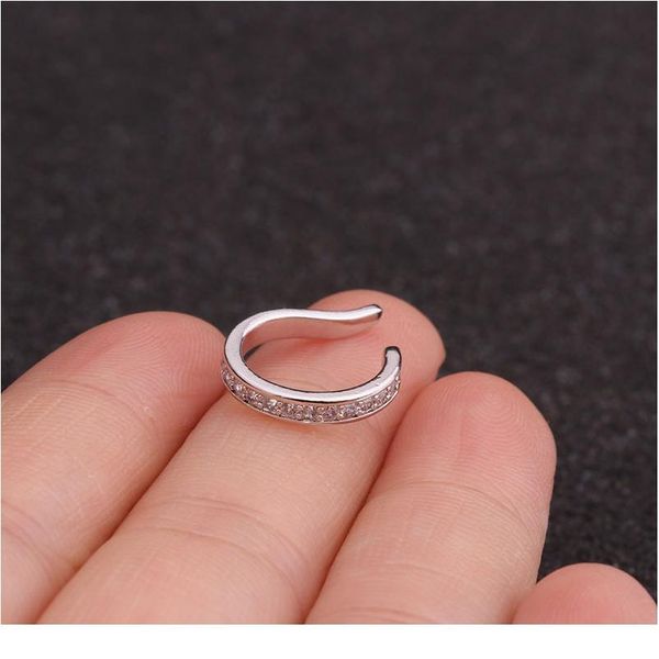 

bohemian crystal ear cuff earring for women u-shape no pierced small earring bridal wedding ear wrap earcuff clips jewe qyljck, Black